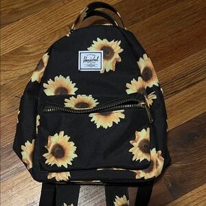 Herschel Black and Yellow Sunflower Backpack
